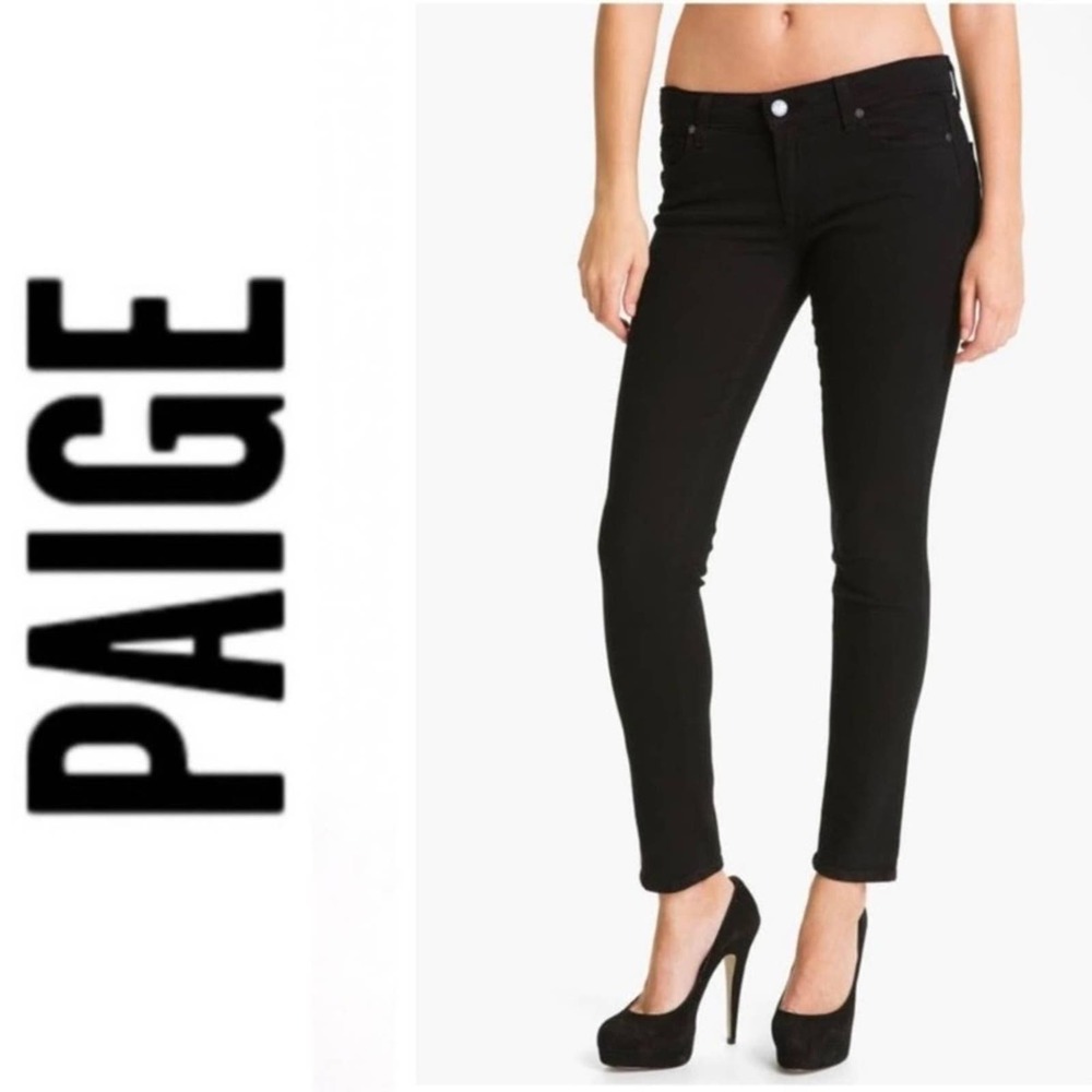 PAIGE PEG SKINNY BLACK FIVE POCKETS JEANS SIZE 28